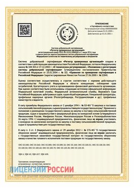 Приложение к сертификату для ИП Пулково Сертификат СТО 03.080.02033720.1-2020